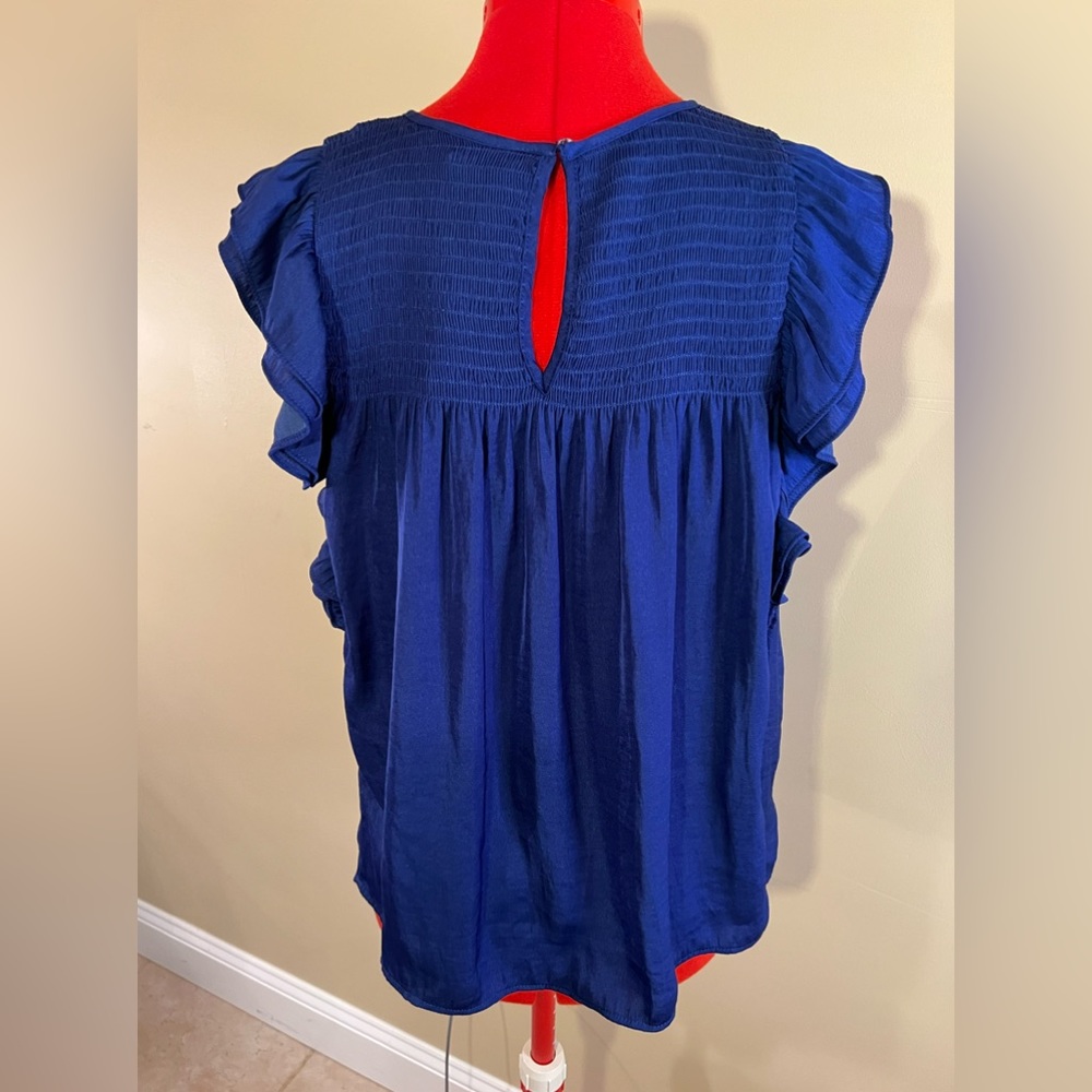Popsugar Blue Short Sleeve Blouse - Picture 3 of 3